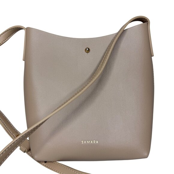 Samara Bucket Bag In Nude Beige Tan Vegan Leather - Picture 1 of 6